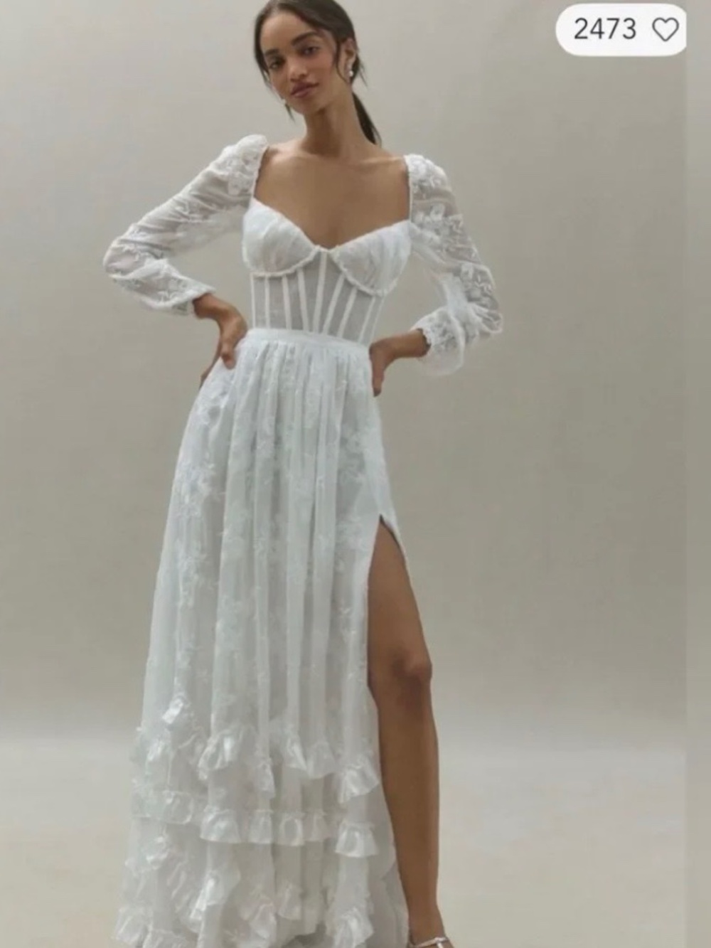 BHLDN V Chapman Corset Lace Wedding Dress